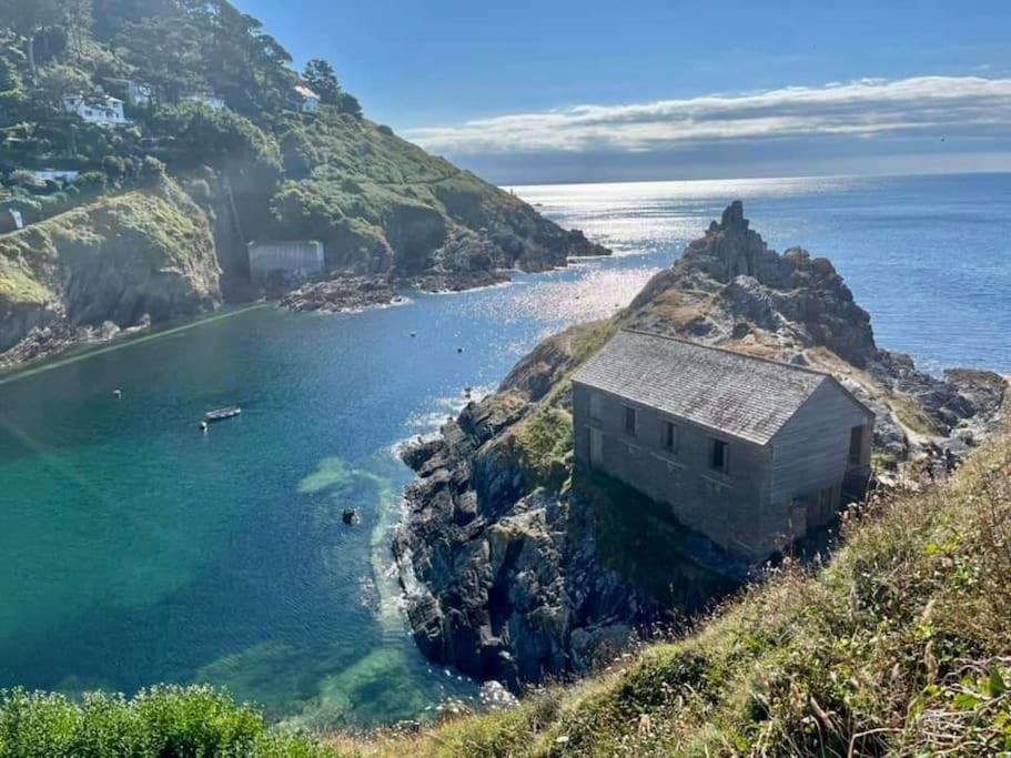 Bijou Coastal Apartment In Polperro With Hot Tub Onsite Parking Downhill Walk To Village Exteriör bild